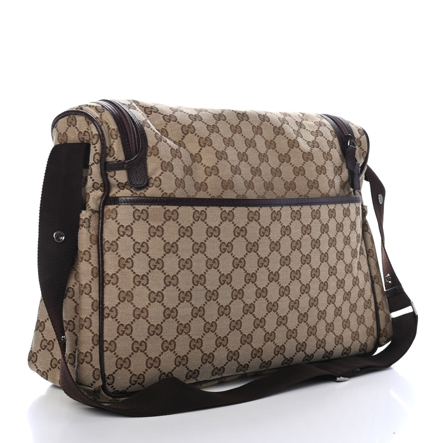 Monogram Natural Pigskin Large Diaper Bag Beige Ebony Cocoa Dark Chocolate