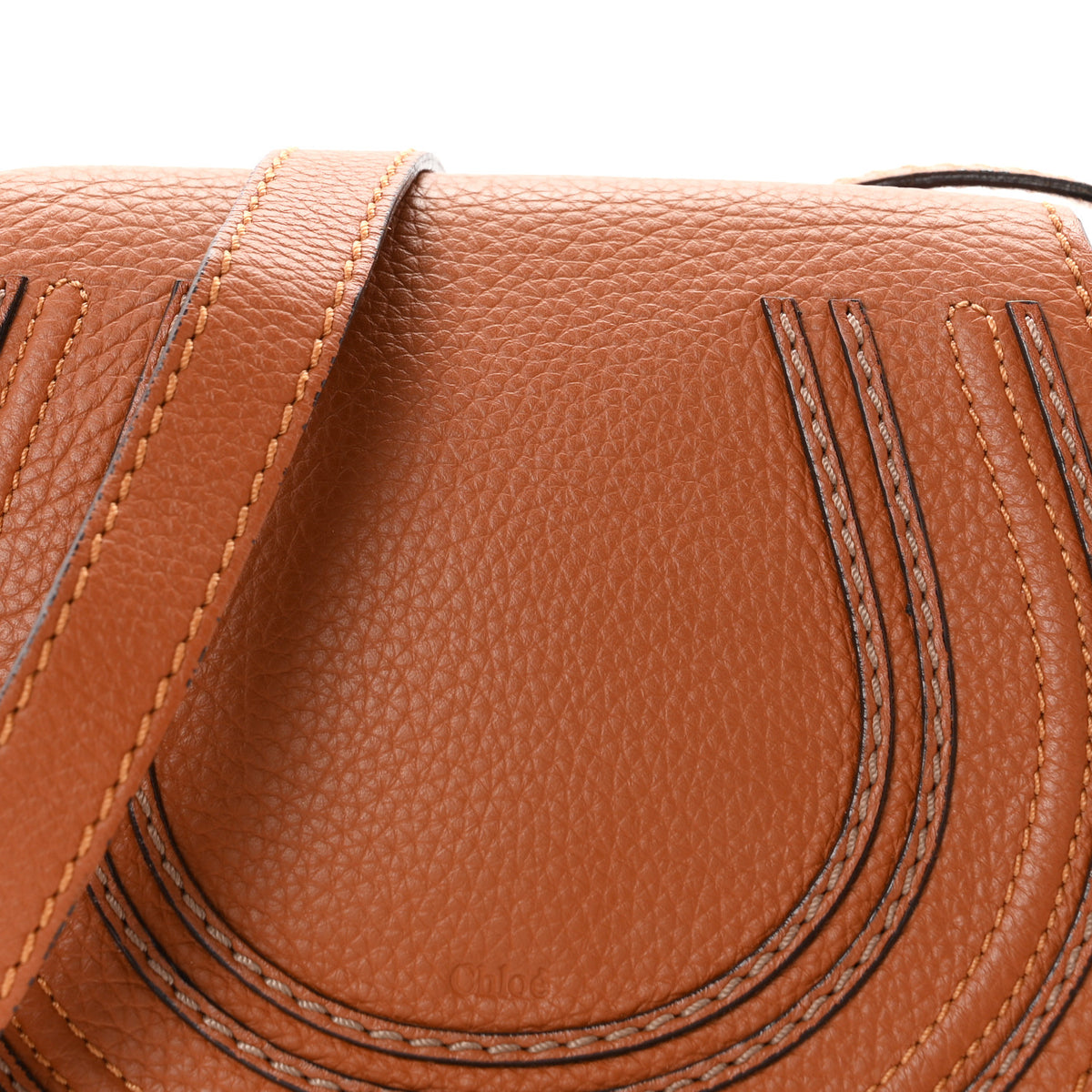 Calfskin Mini Marcie Round Crossbody Bag Tan