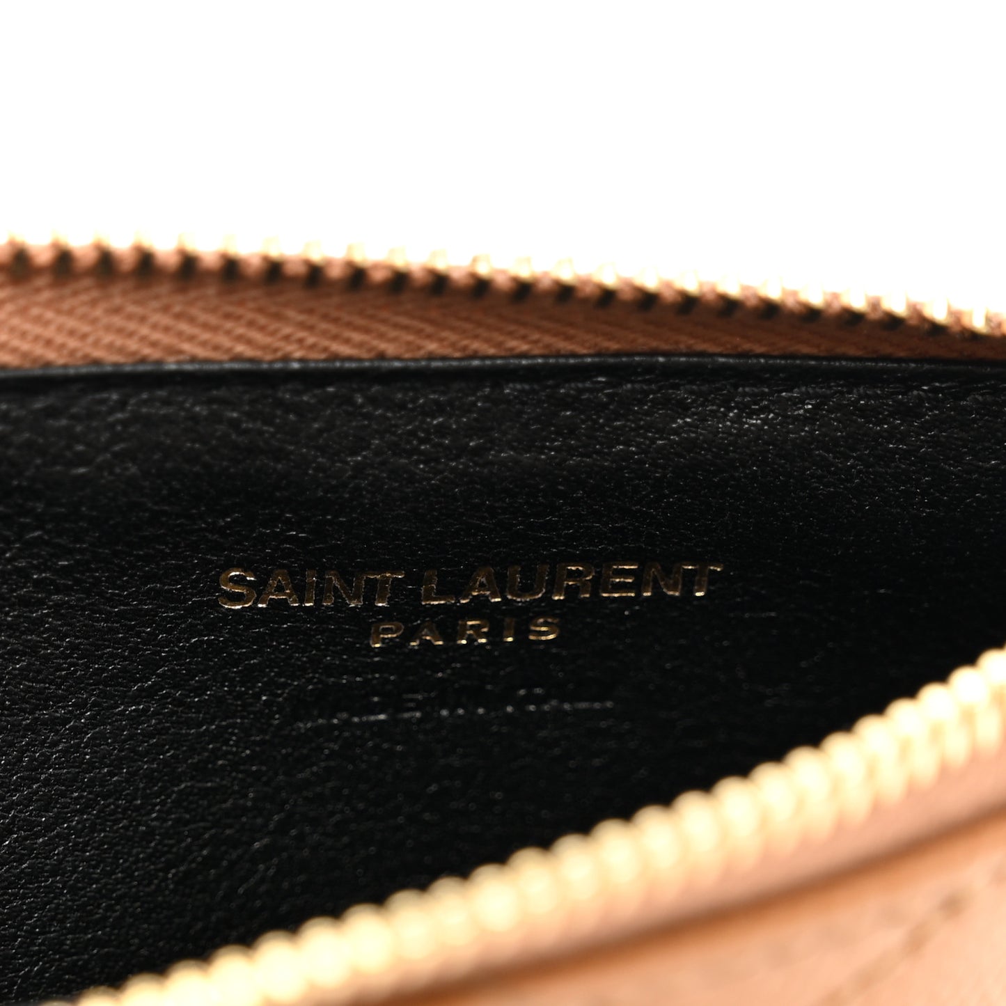 Grain De Poudre Matelasse Chevron Monogram Fragments Zippered Card Case Naturel Dark