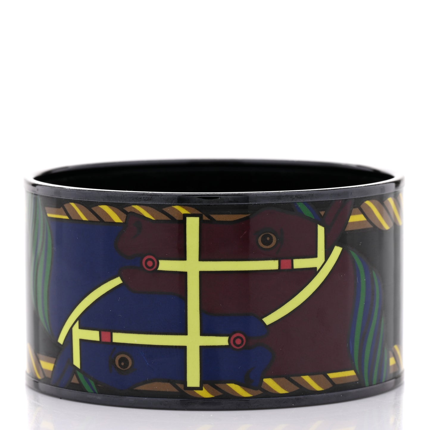 Enamel Printed Quadrige Extra Wide Bracelet 65 Africa