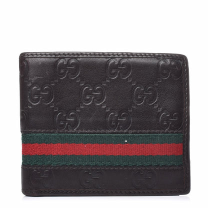 Gucci Guccissima Web Bi-Fold Wallet Brown 1 of 7
