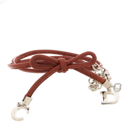 Christian Dior Calfskin CD Bow Choker Necklace Brown 1 of 3