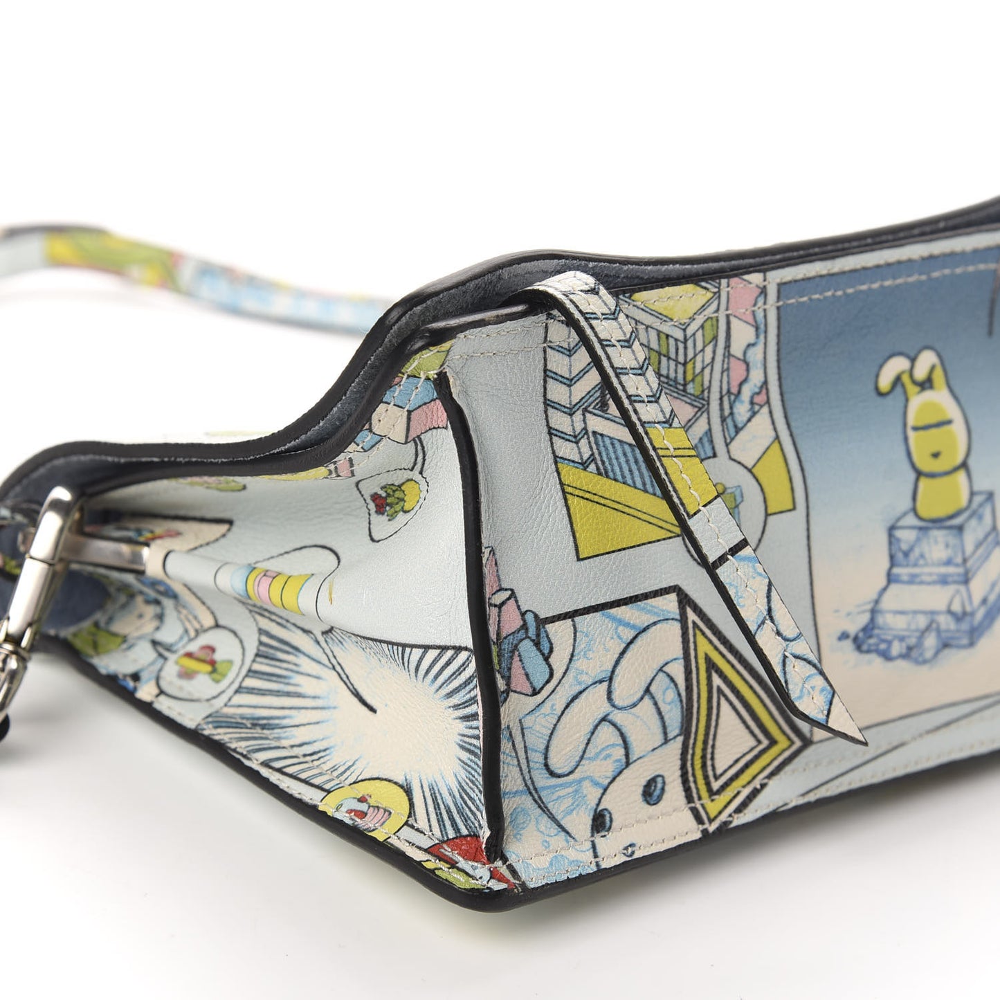 X JAMES JEAN Glace Calf Comic Print Etiquette Flap Multicolor