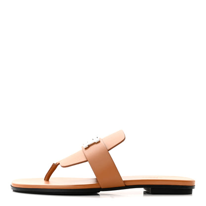 Hermes Calfskin Womens Galerie Sandals 40 Gold 1 of 11