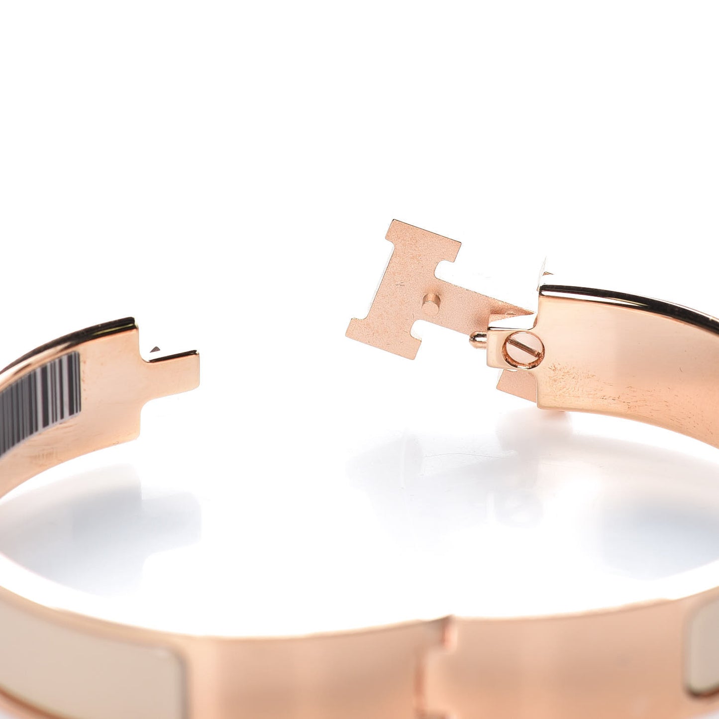 Enamel Narrow Clic Clac H Bracelet PM Beige Nacre