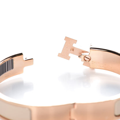 Hermes Enamel Narrow Clic Clac H Bracelet PM Beige Nacre 5 of 6