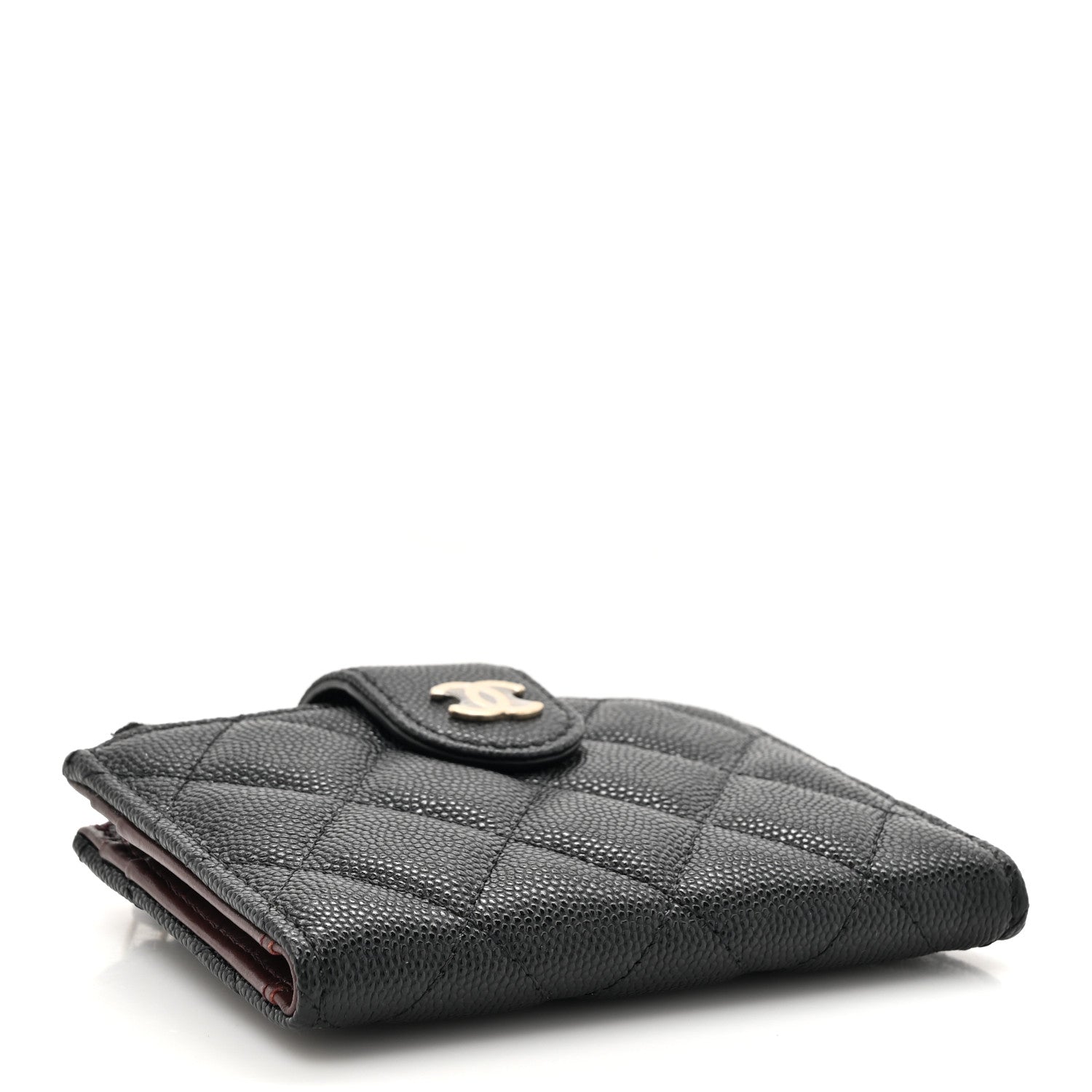 Chanel Caviar Quilted Compact Zipped Pocket Wallet Black 4 of 10