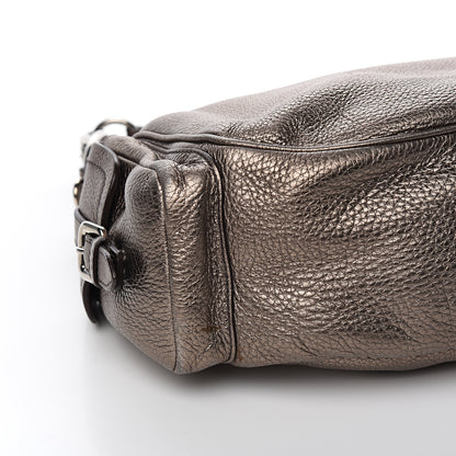 Prada Metallic Vitello Daino Side Pocket Hobo Bronze 6 of 8