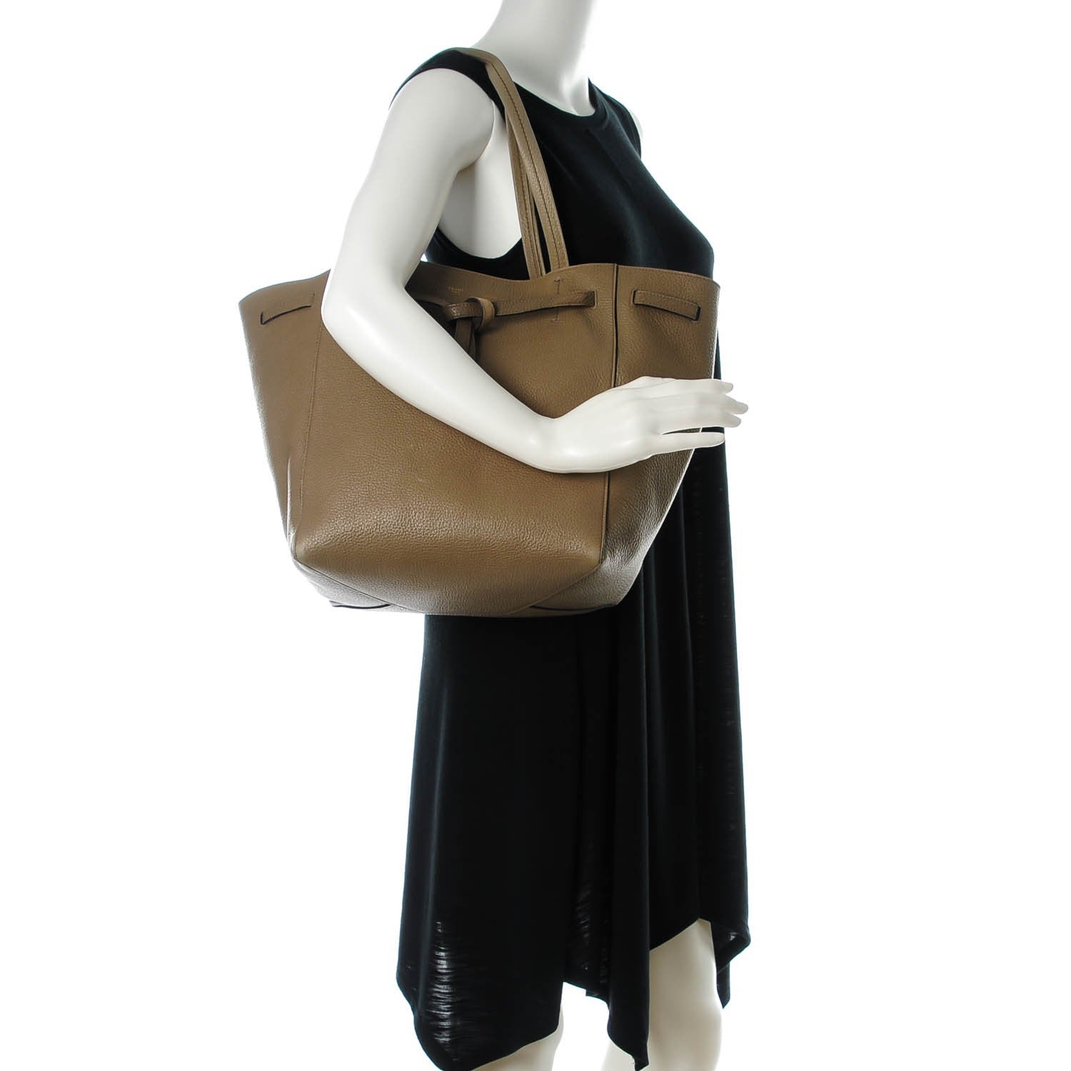 Celine Shiny Grained Calfskin Small Belt Cabas Phantom Souris 2 of 9