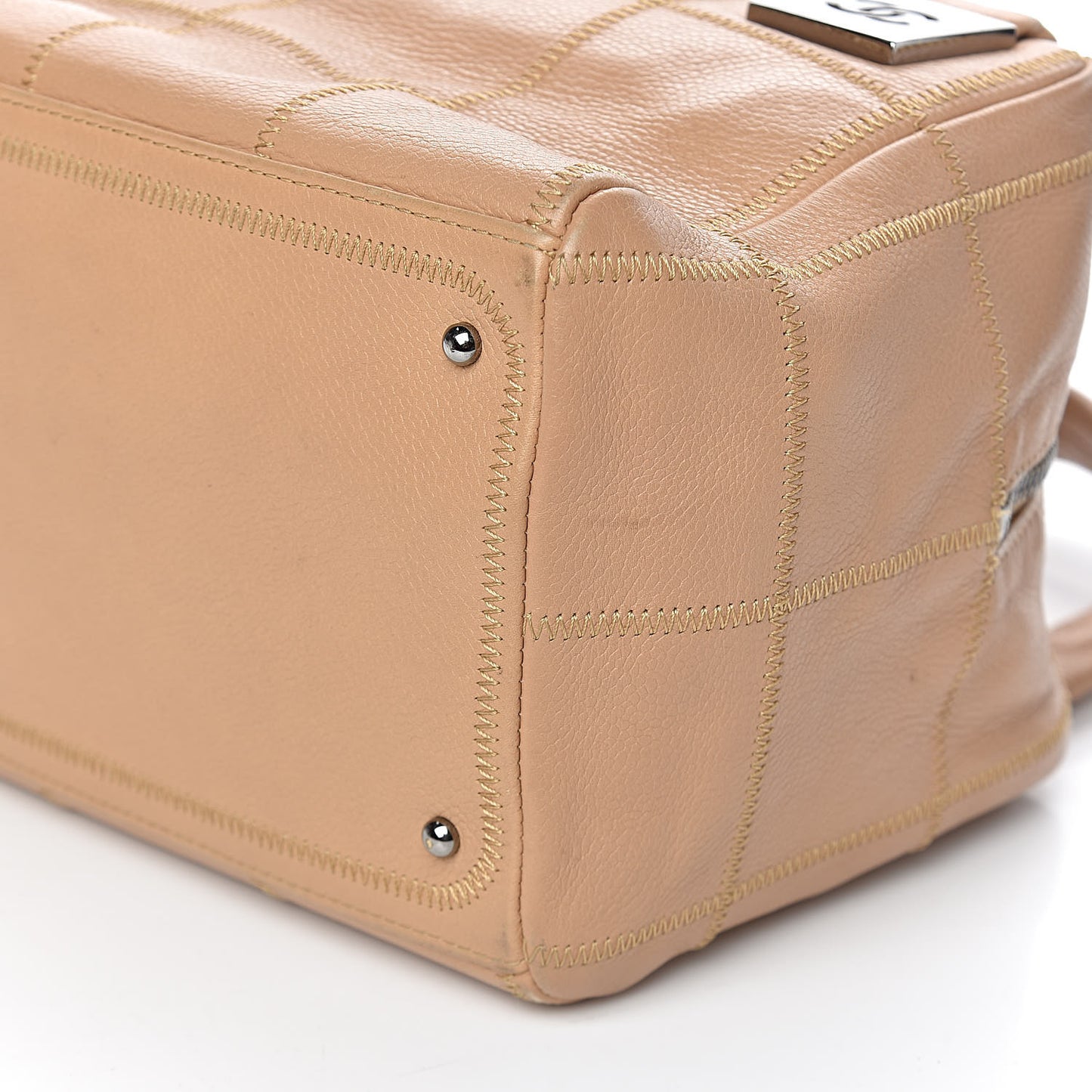 Caviar Square Stitched Tote Beige
