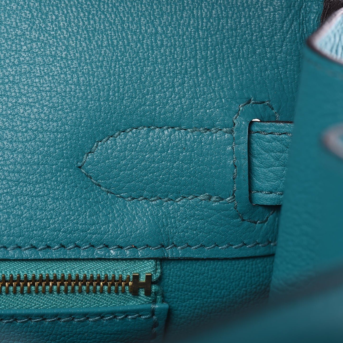 Taurillon Clemence Birkin 30 Bleu Paon