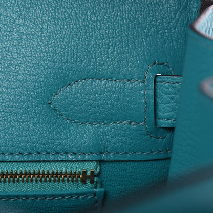 Hermes Taurillon Clemence Birkin 30 Bleu Paon 15 of 31