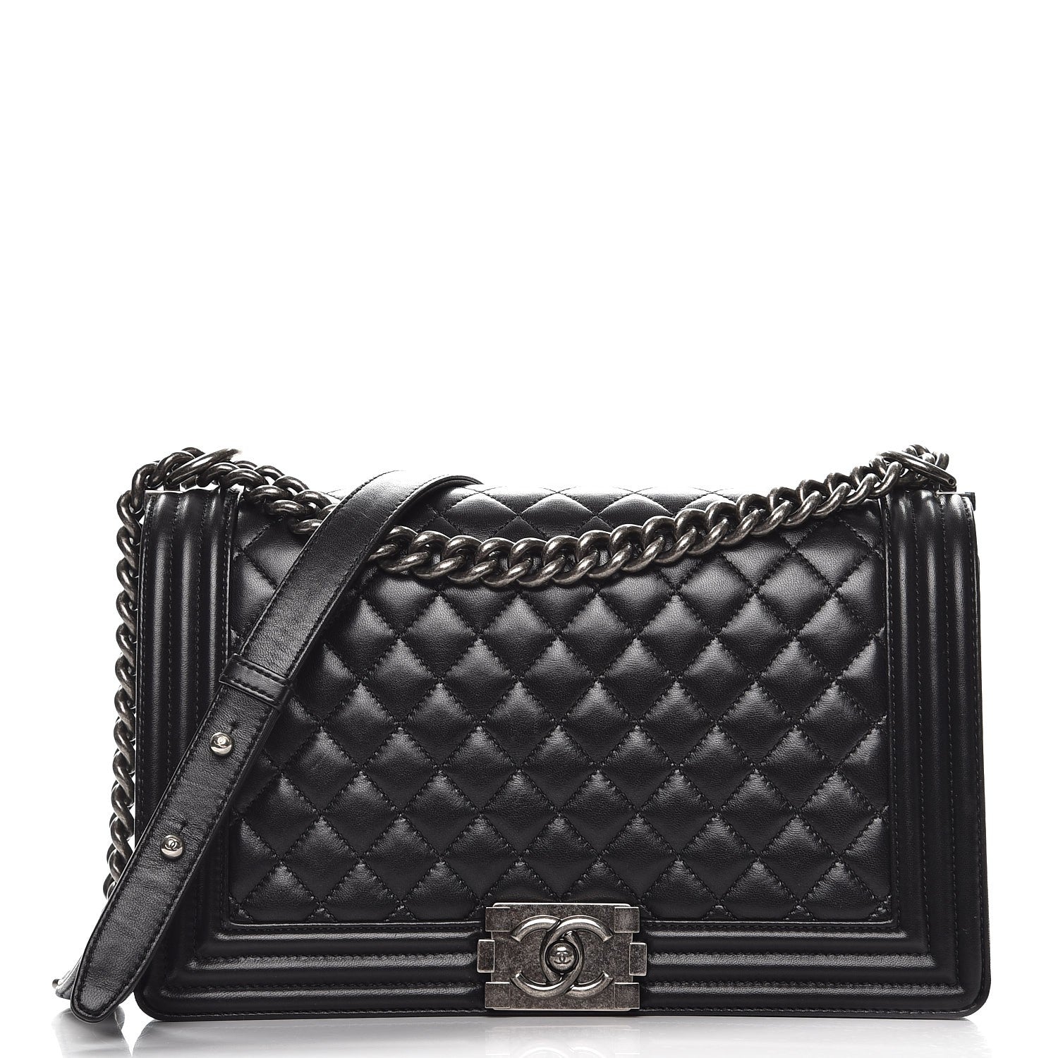 Chanel Lambskin Quilted New Medium Boy Flap Black 1 of 8