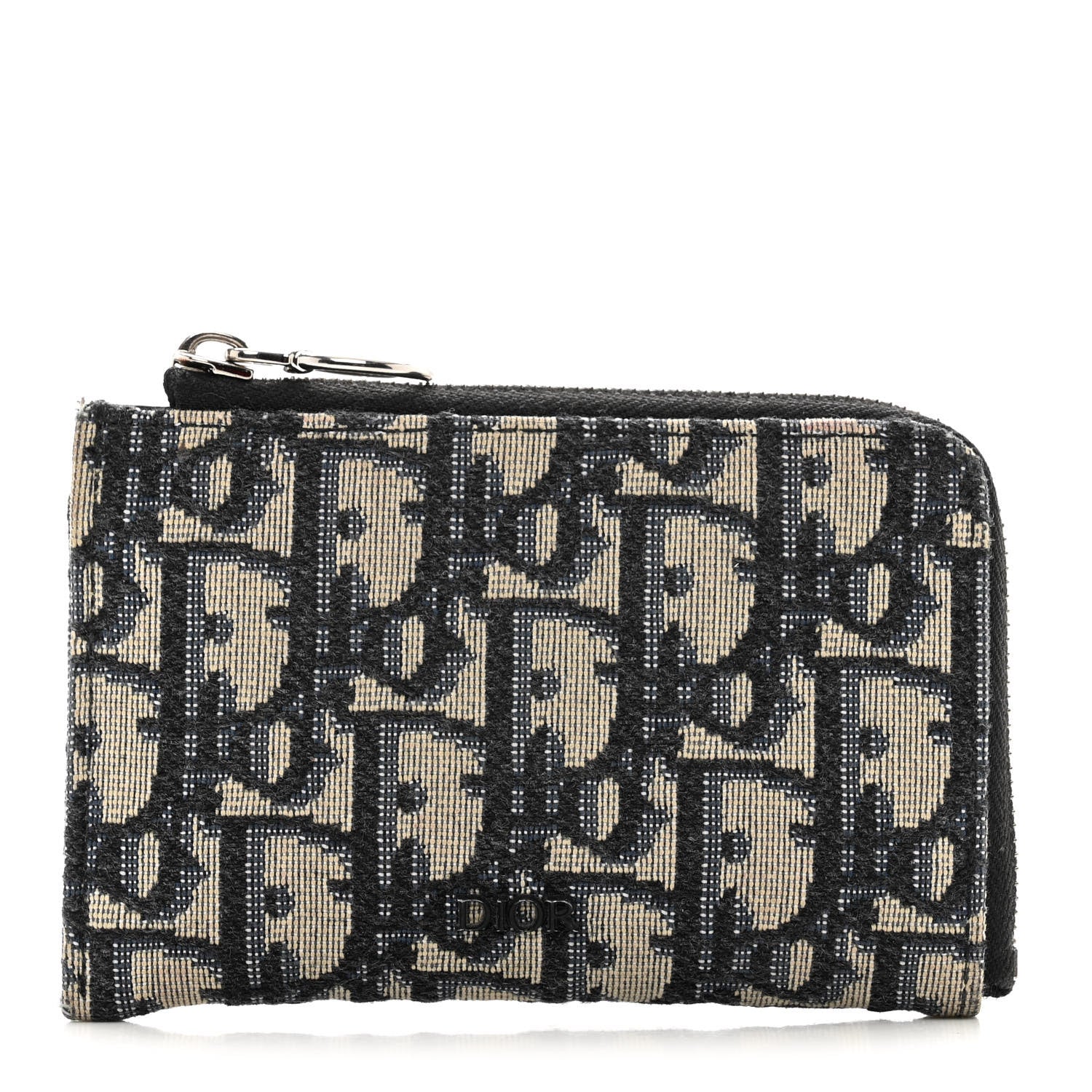 Christian Dior Oblique Zipped Card Holder Navy Blue 1 of 8