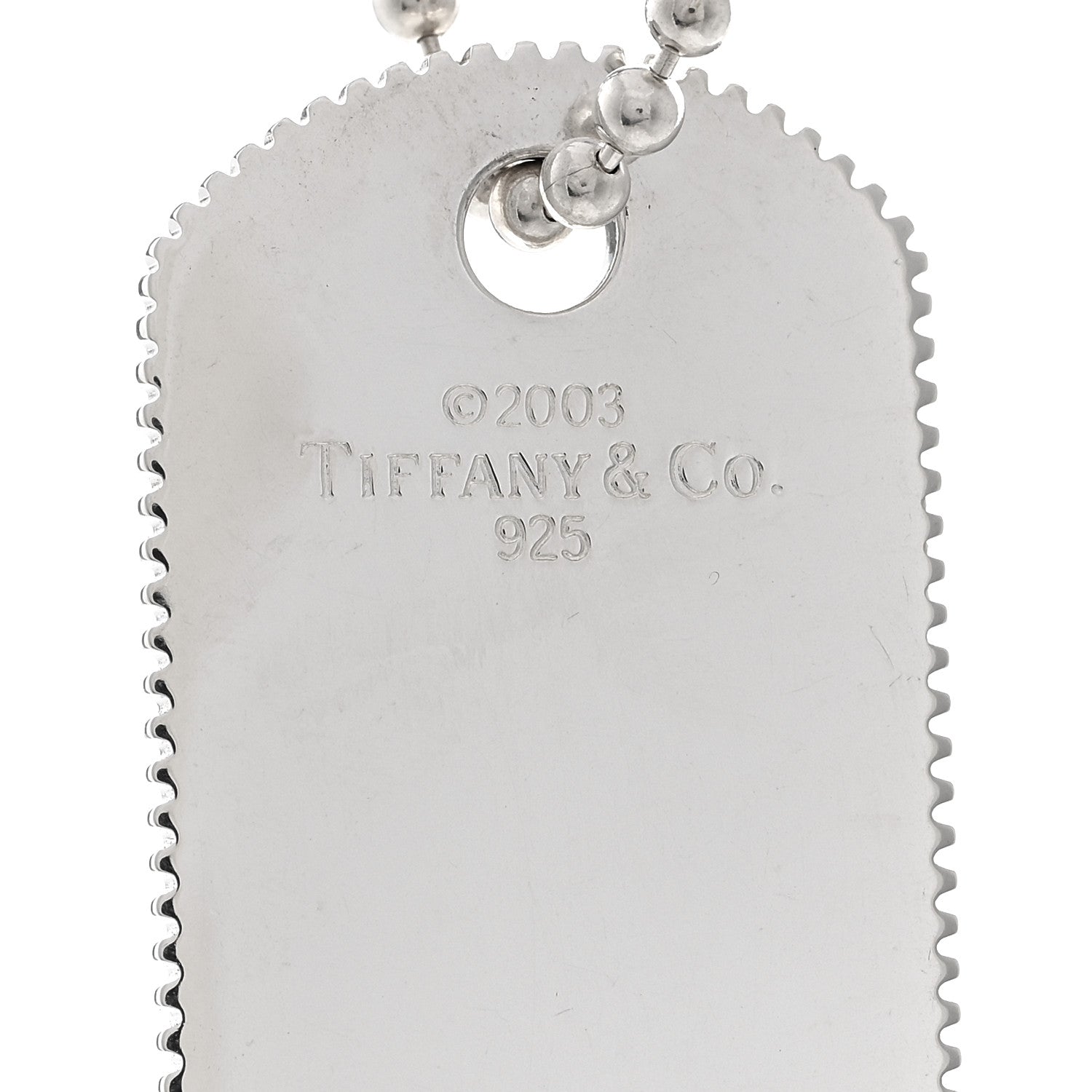 Tiffany Sterling Silver Coin Edge Dog Tag Pendant Necklace 4 of 5