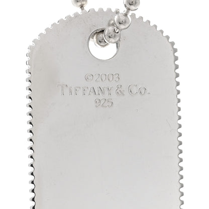 Tiffany Sterling Silver Coin Edge Dog Tag Pendant Necklace 4 of 5