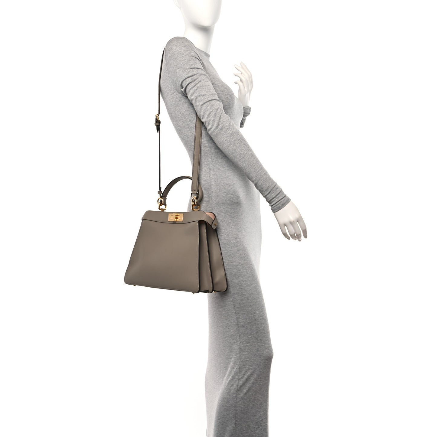 Vitello Seta Astrakan Intarsio Geometric Medium Peekaboo I SEE U Satchel Tortora