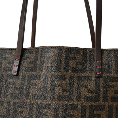 Fendi Zucca Spalmati Medium Roll Tote Tobacco Rosso 7 of 9