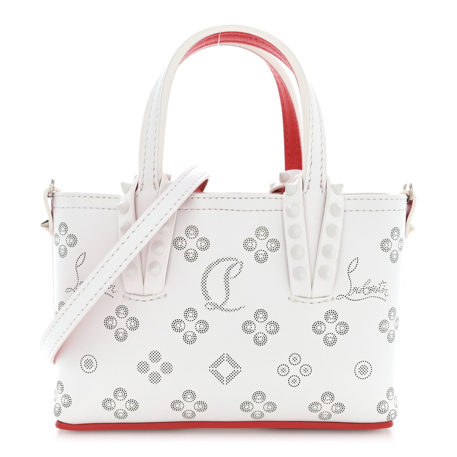 Christian Louboutin Calfskin Loubinthesky Nano Cabata Tote White 1 of 10