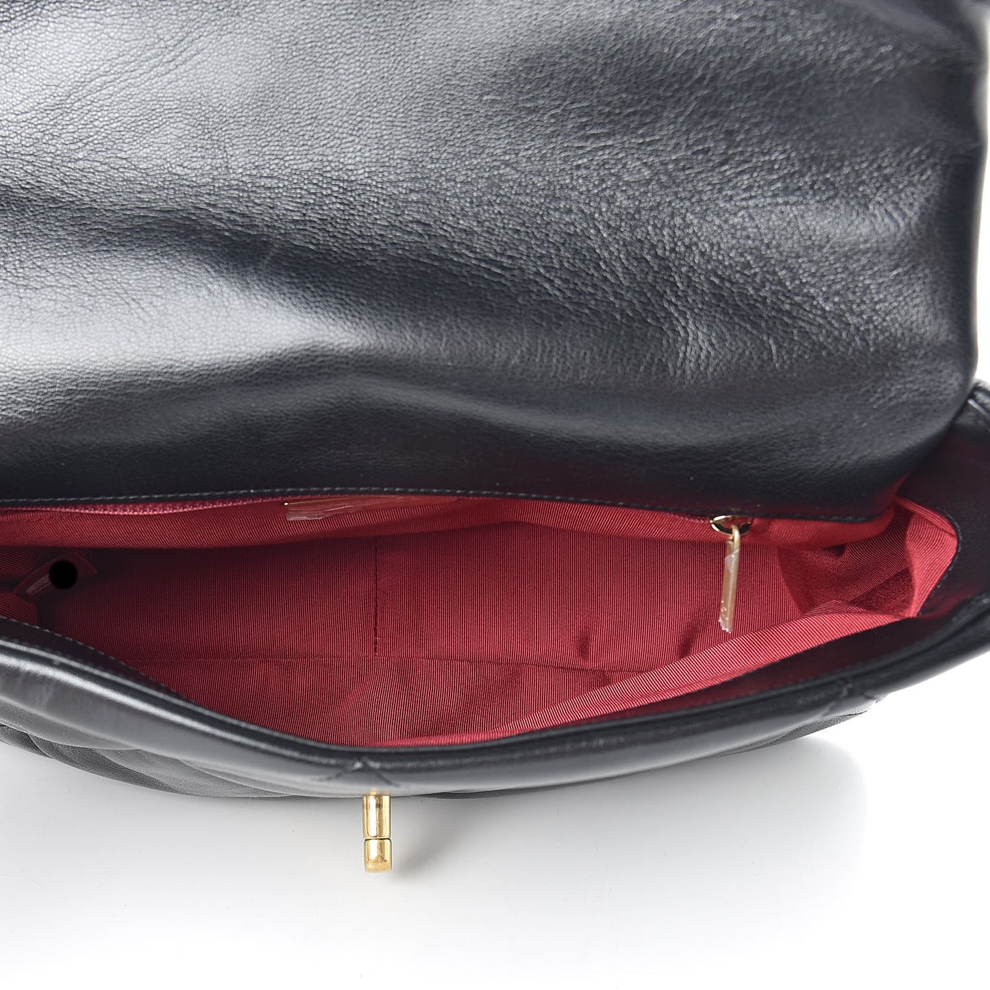 Goatskin Quilted Large 19 Flap Black