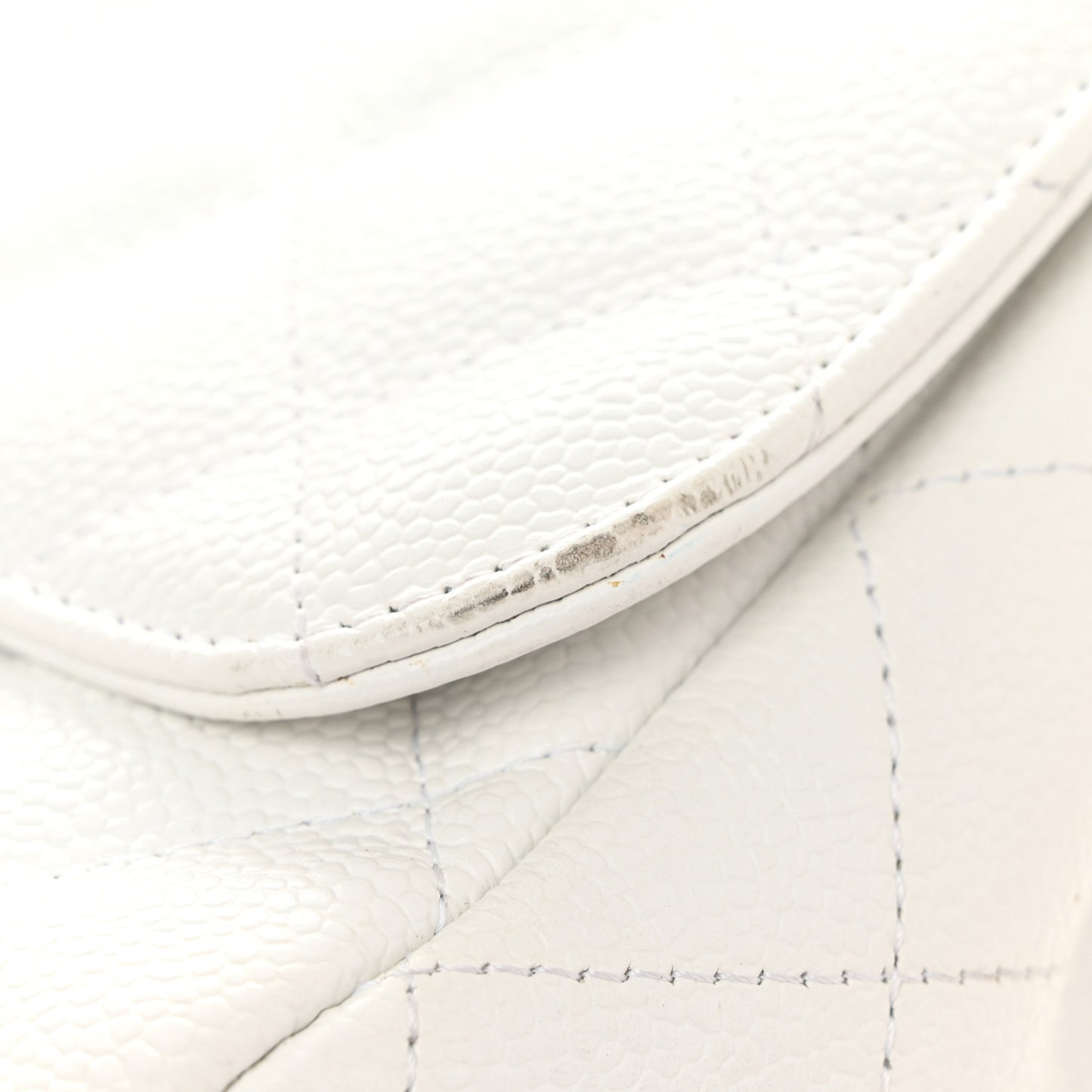 Caviar Quilted Jumbo Single Flap White