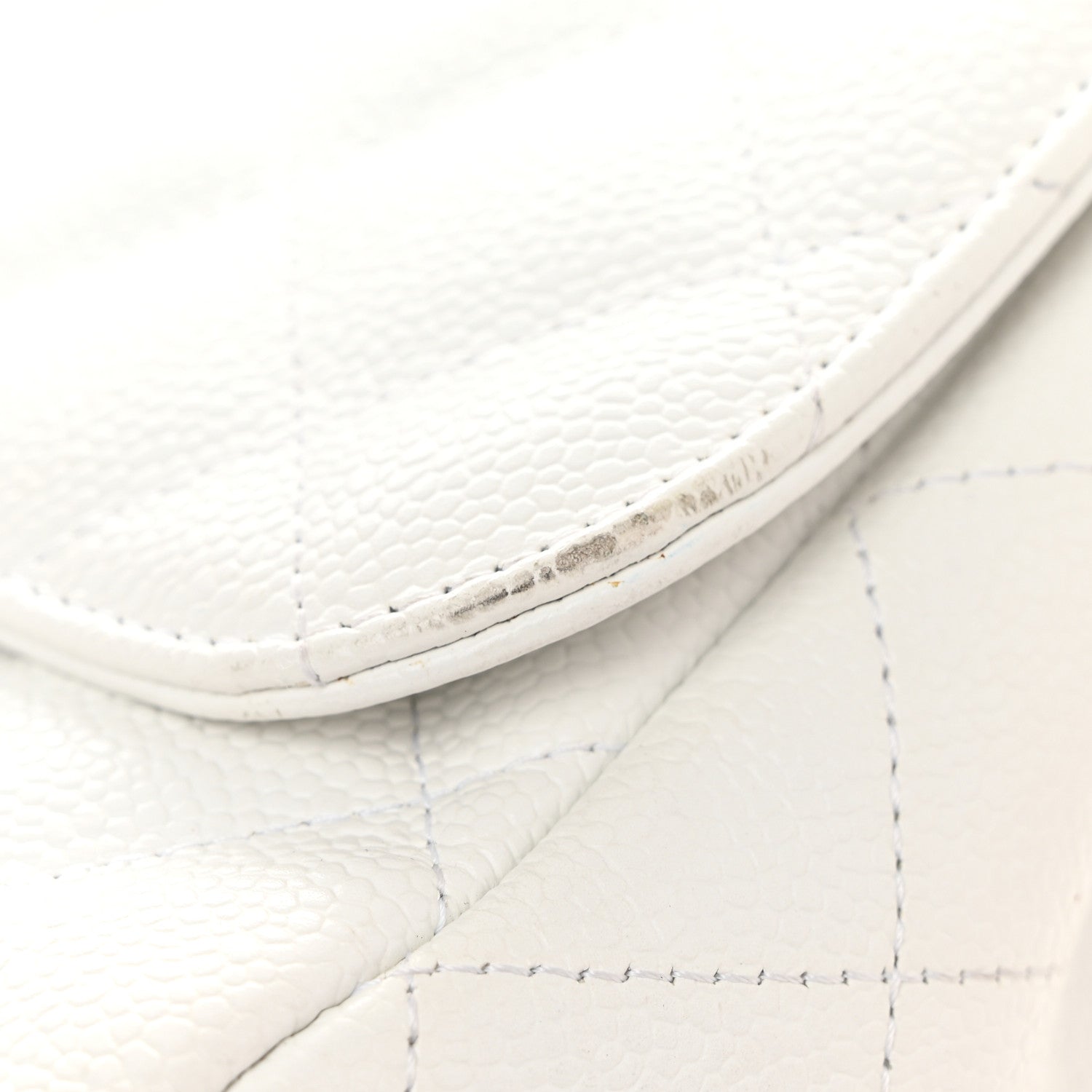 Chanel Caviar Quilted Jumbo Single Flap White 11 of 13