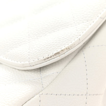 Chanel Caviar Quilted Jumbo Single Flap White 11 of 13