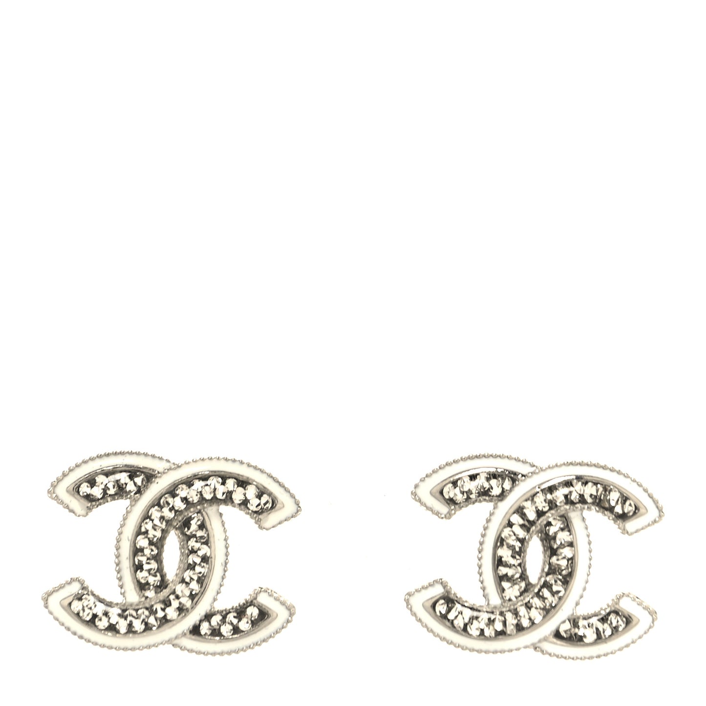 Crystal Resin CC Earrings Silver