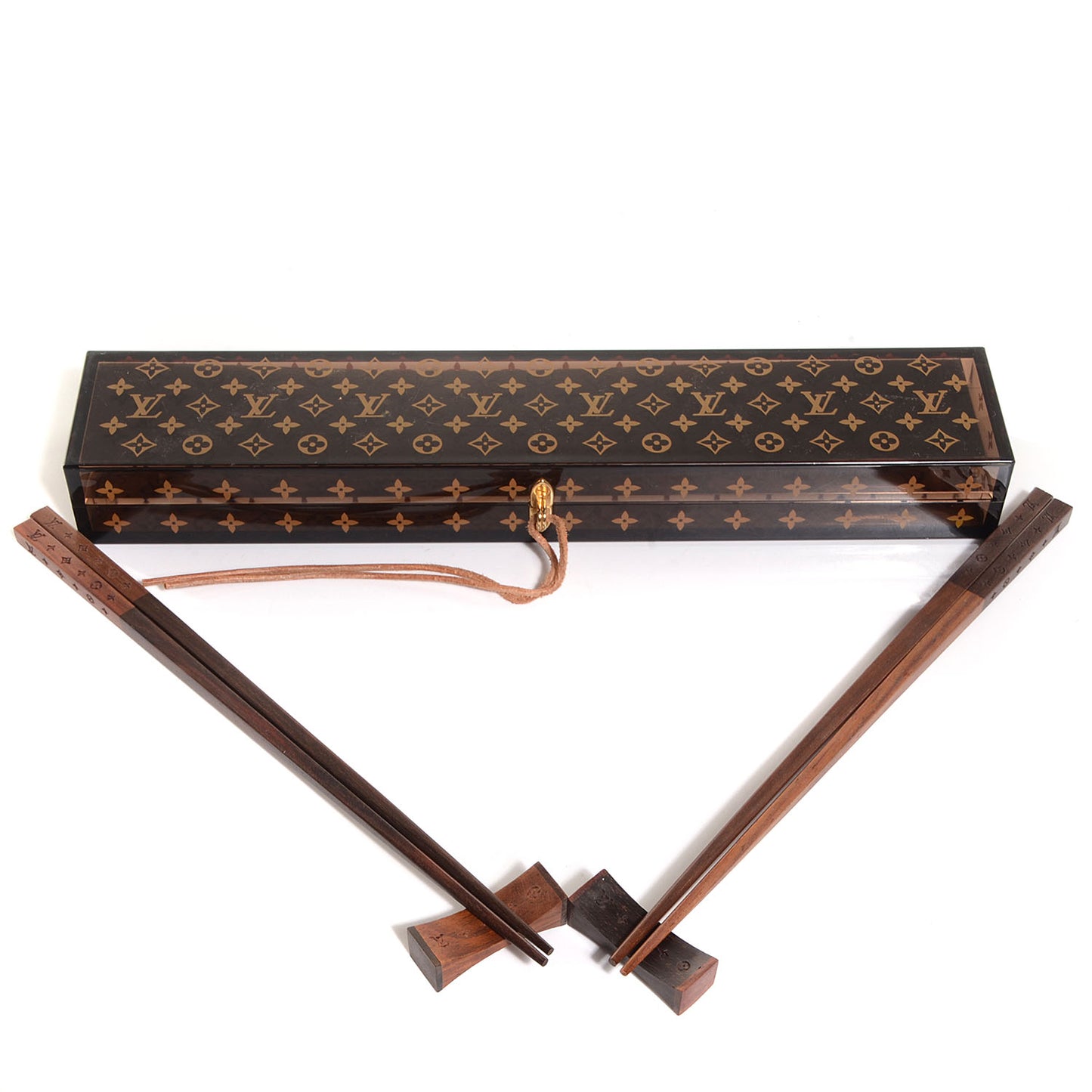 Rosewood Monogram Chopsticks with Case