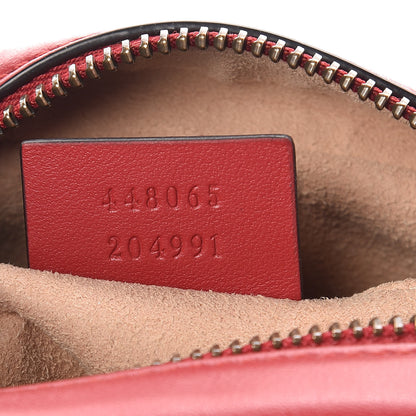 Gucci Calfskin Matelasse Mini GG Marmont Chain Shoulder Bag Hibiscus Red 7 of 11