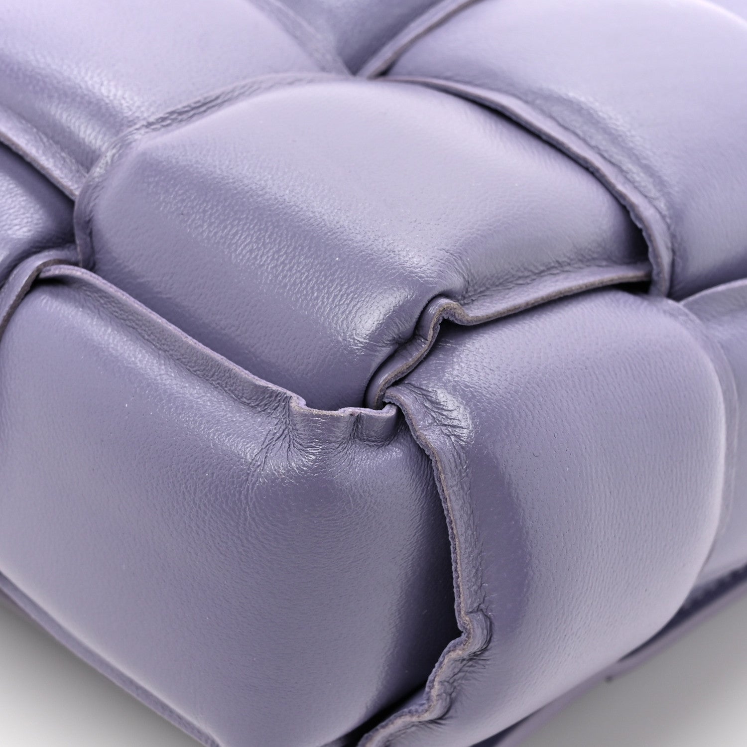 Bottega Veneta Lambskin Maxi Intreccio Padded Chain Cassette Crossbody Bag Lavender 12 of 12