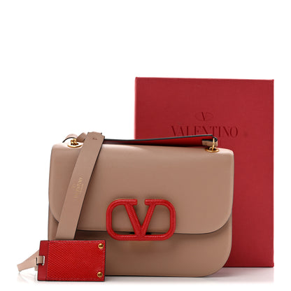 Valentino Garavani Grainy Calfskin Small VLock Shoulder Bag  Poudre Rouge Pur 10 of 11