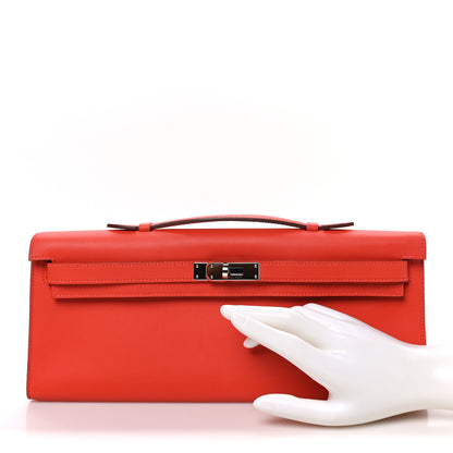 Hermes Swift Kelly Cut Clutch Pochette Capucine 2 of 8