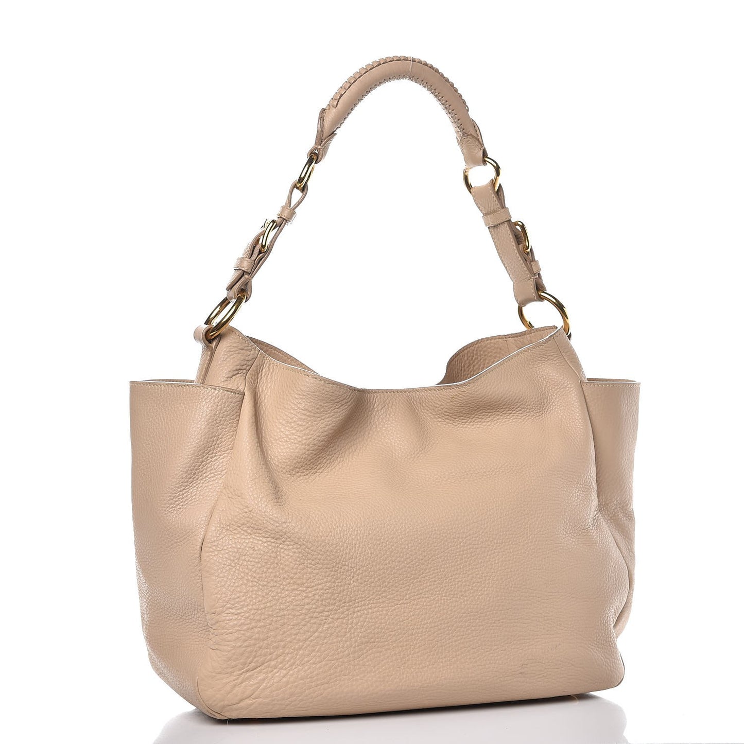 Vitello Daino Side Pocket Hobo Sabbia