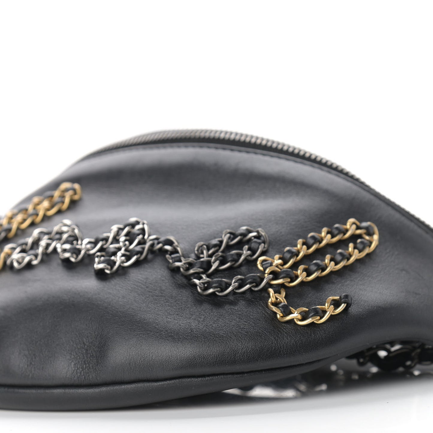 Calfskin Chain 20s Signe Waist Bag Black
