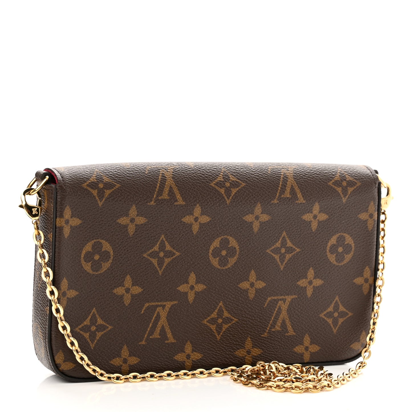 Monogram Pochette Felicie Chain Wallet Fuchsia