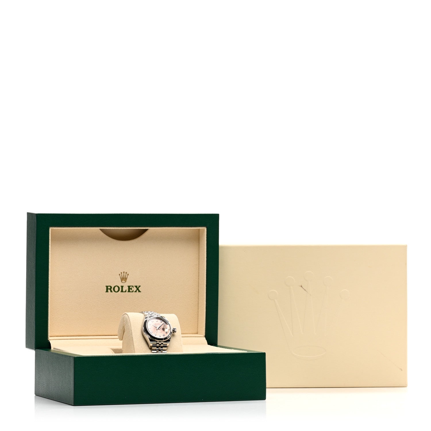 Rolex Stainless Steel 18K White Gold Diamond 28mm Oyster Perpetual Datejust Watch Pink 279174 5 of 5
