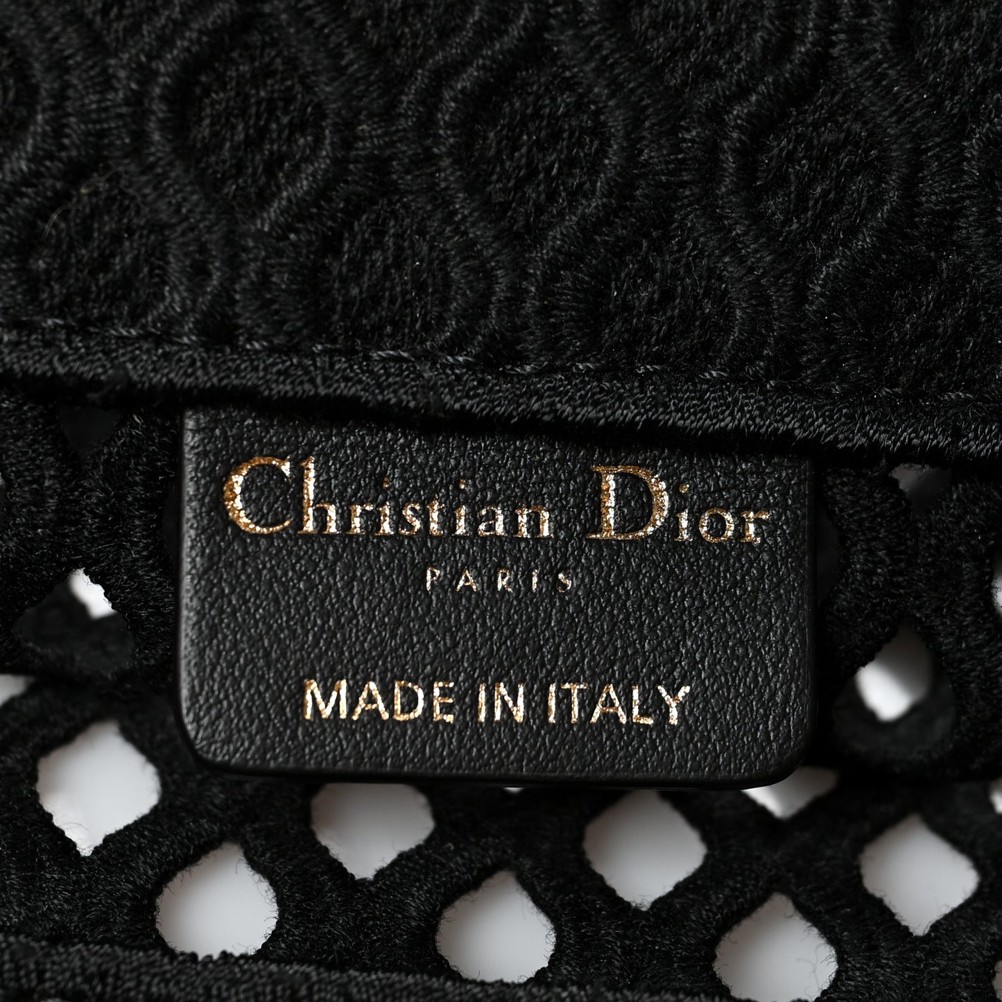 Mesh Embroidered Book Tote Black