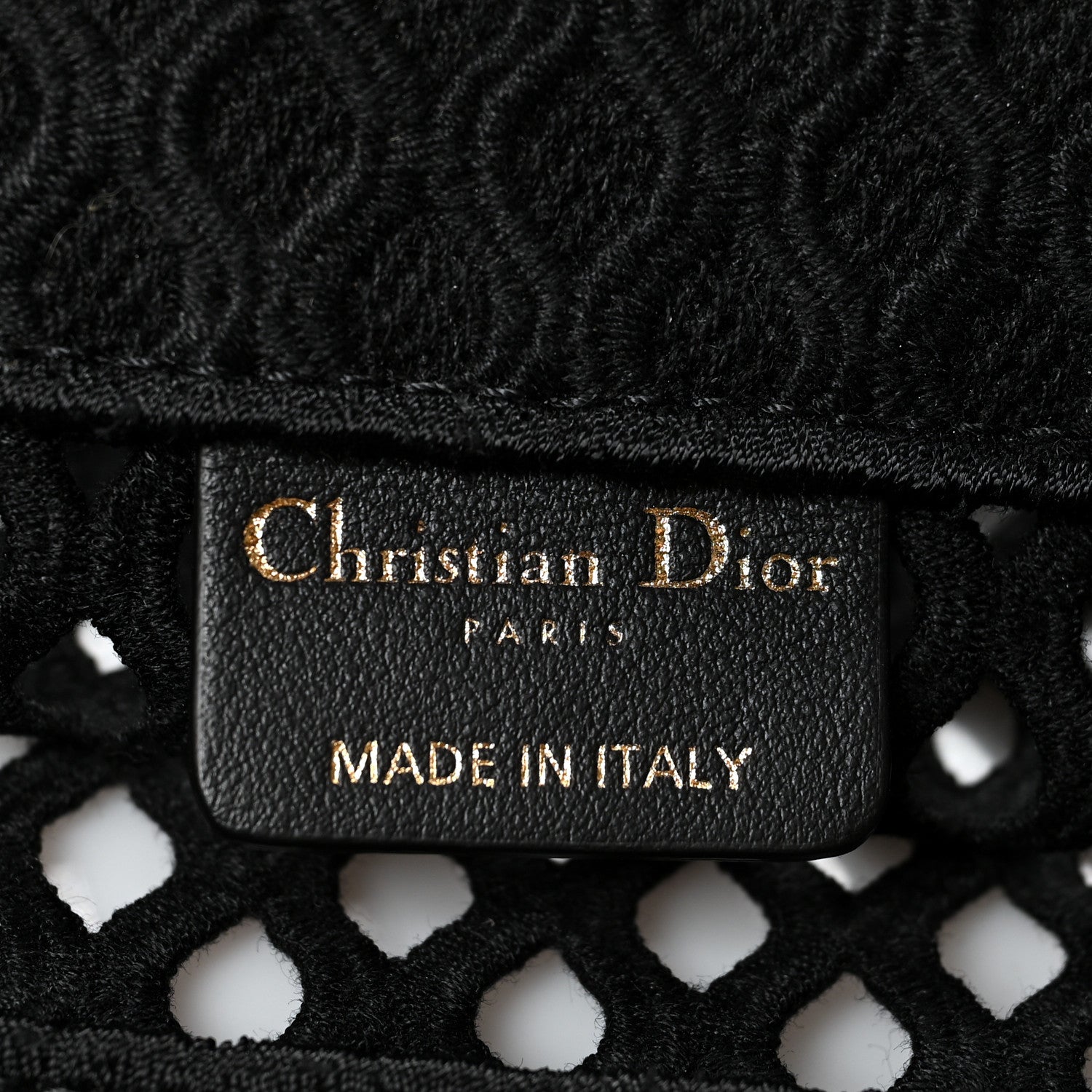 Christian Dior Mesh Embroidered Book Tote Black 6 of 12