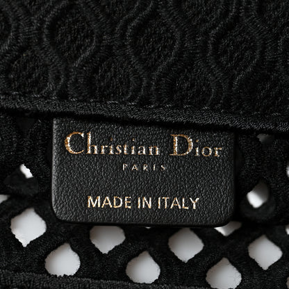 Christian Dior Mesh Embroidered Book Tote Black 6 of 12