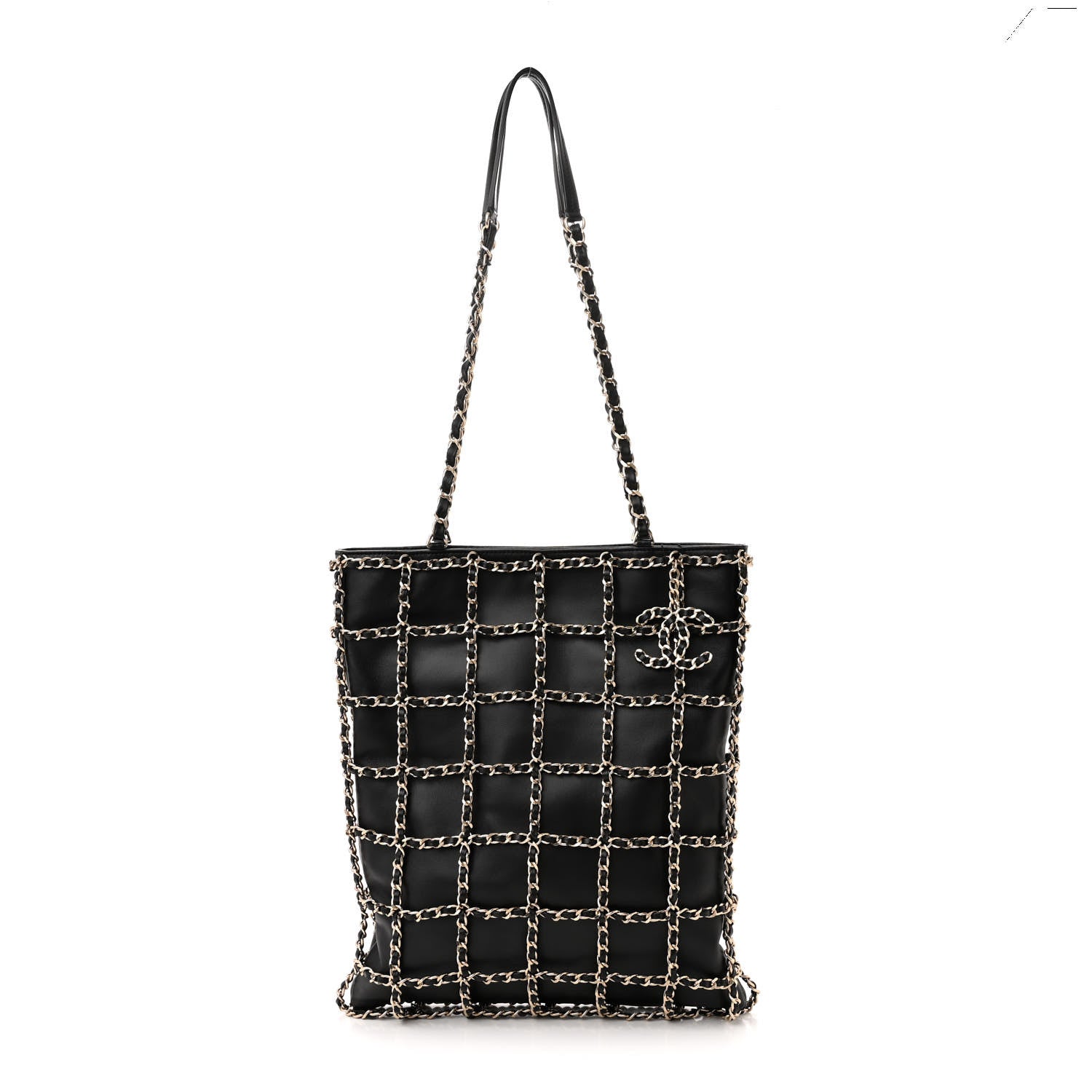 Chanel Lambskin Large Shopping Chain Tote Black 1 of 10