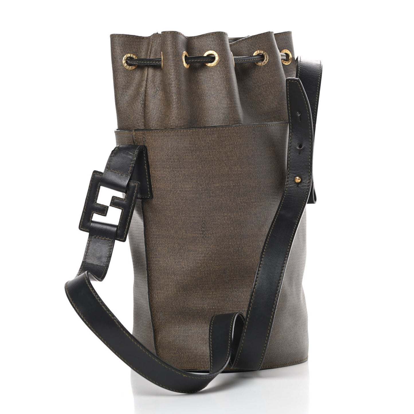 Coated Canvas Bucket Bag Brown