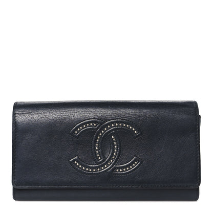 Chanel Lambskin Studded CC Flap Wallet Black 1 of 10