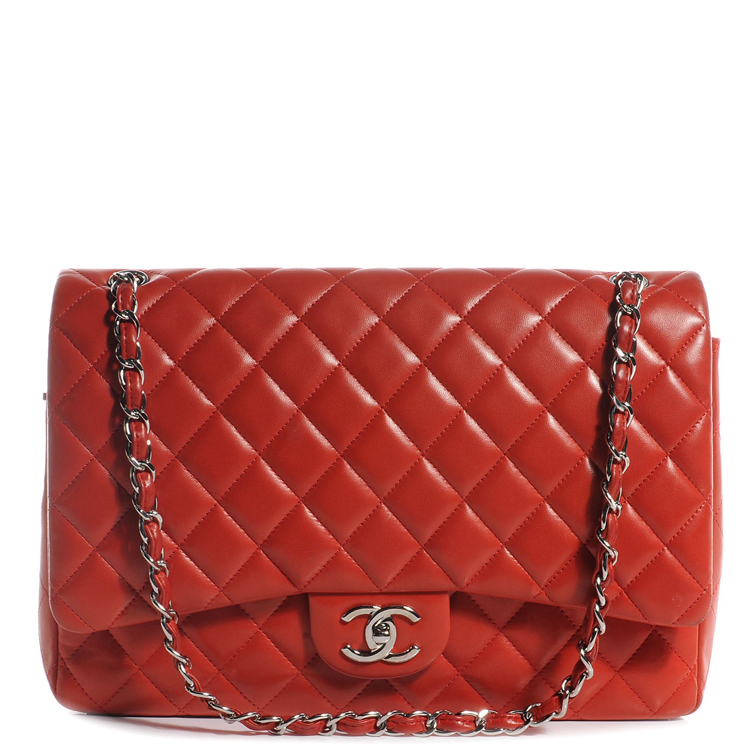 Chanel Lambskin Quilted Maxi Single Flap Red 1 of 7