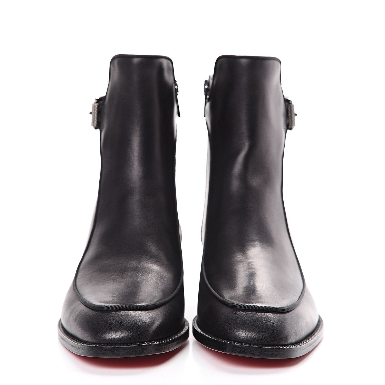 Christian Louboutin Calfskin Ecritoir Flat Ankle Boots 39 Black 2 of 9
