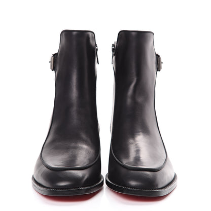 Christian Louboutin Calfskin Ecritoir Flat Ankle Boots 39 Black 2 of 9