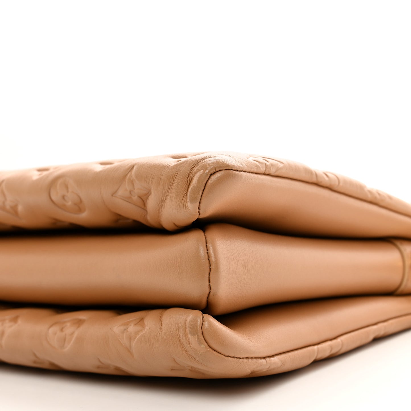 Lambskin Embossed Monogram Coussin PM Camel