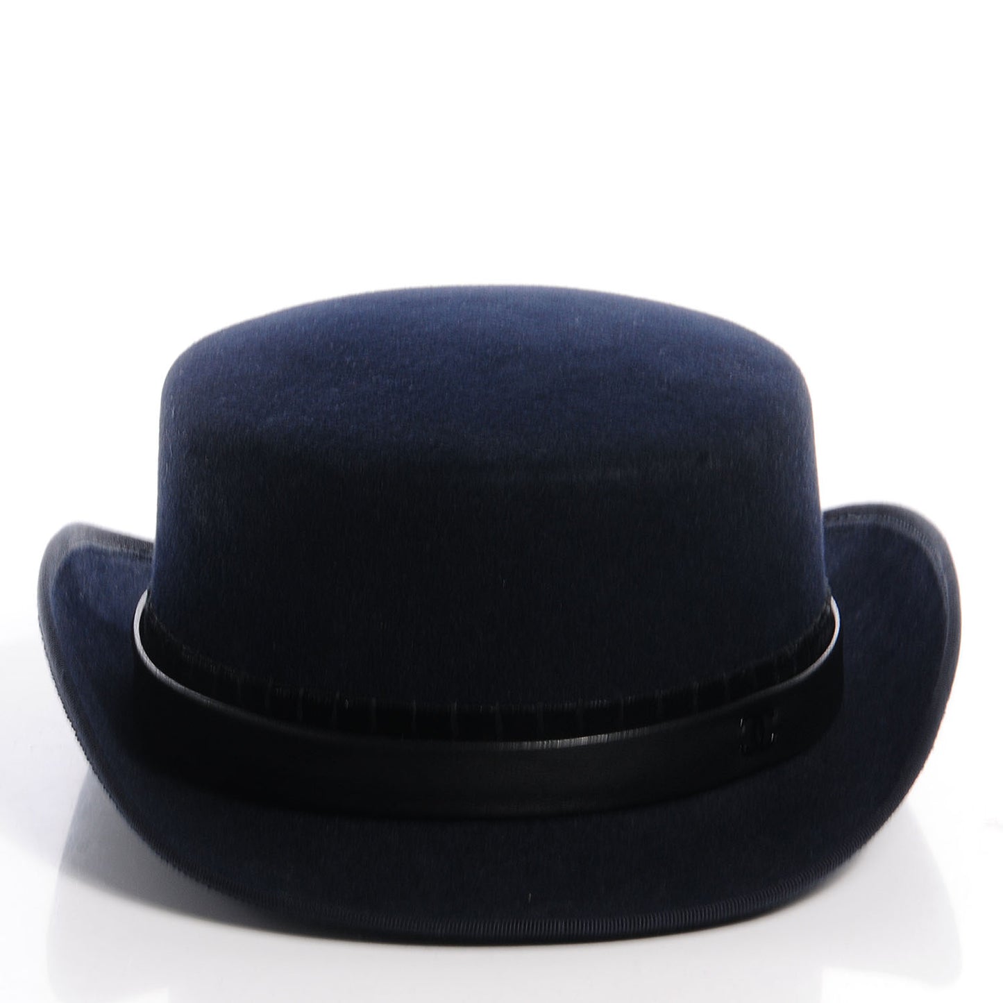 Rabbit Fur Felt Lambskin Ribbon Paris Dallas Hat Small Navy