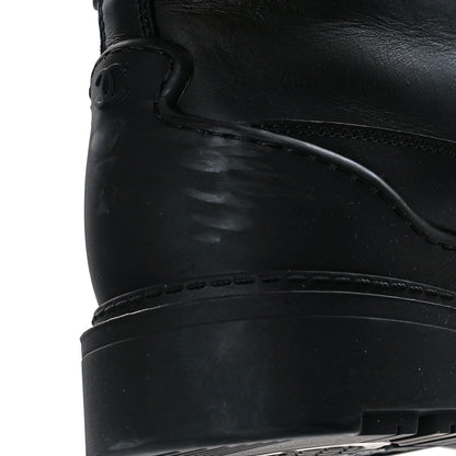 Chanel Calfskin Nylon CC Ankle Snow Boots 39.5 Black 8 of 10