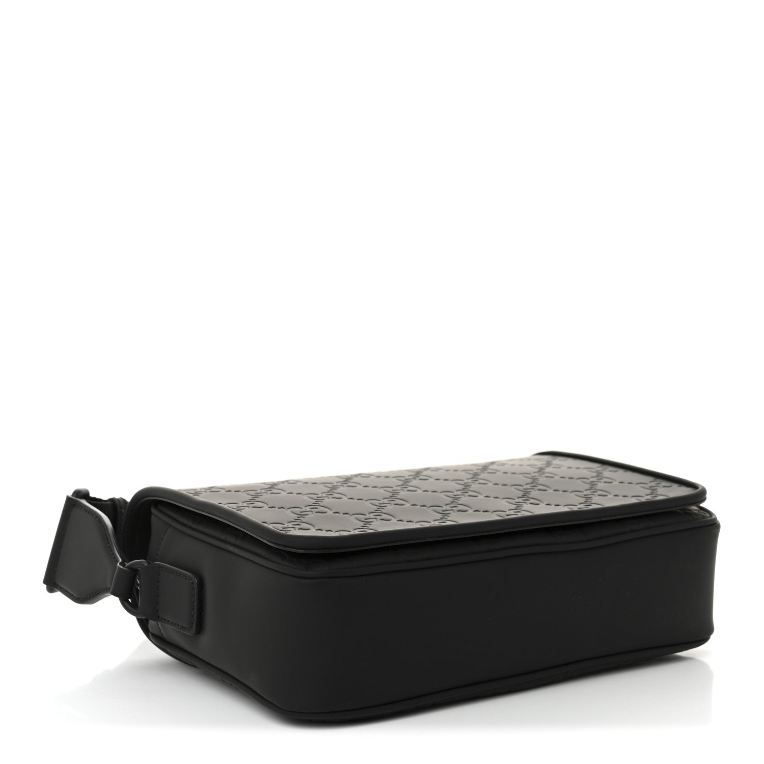 Gucci Rubber Effect Calfskin GG Medium Messenger Bag Black 4 of 10